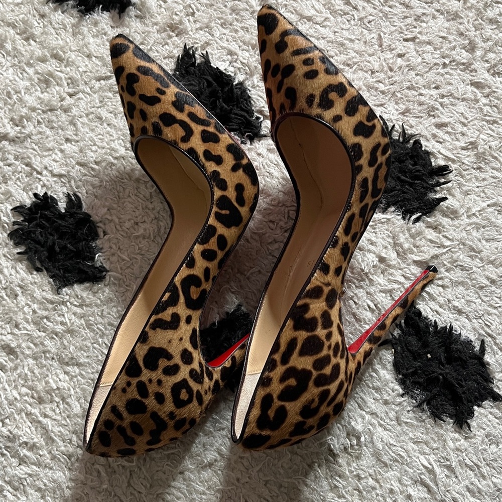 ❌SOLD❌Christian Louboutin size 37 so Kate 120 pumps pony hair leopard black - Picture 10 of 11